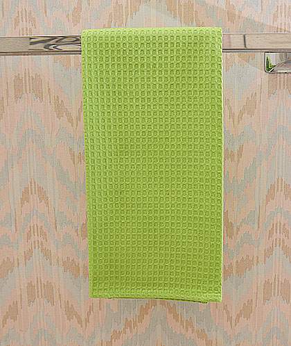 Bright Green Waffle Weaves Kitchen Towel. 18x26"